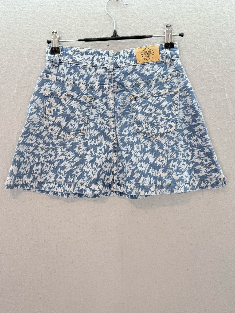 Kenzo Kids - Girls printed denim mini skirt A - line blue jeans size 10 - Picture 5 of 7